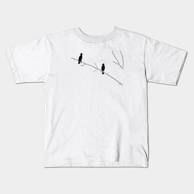 Cormorants Kids T-Shirt by Kirsty Topps